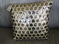 SEQUINS-&-CIRCLES-BLACK-&-GOLD-CUSHION-40-cm-X-40-cm-SQUARE-NEW-DESIGNER